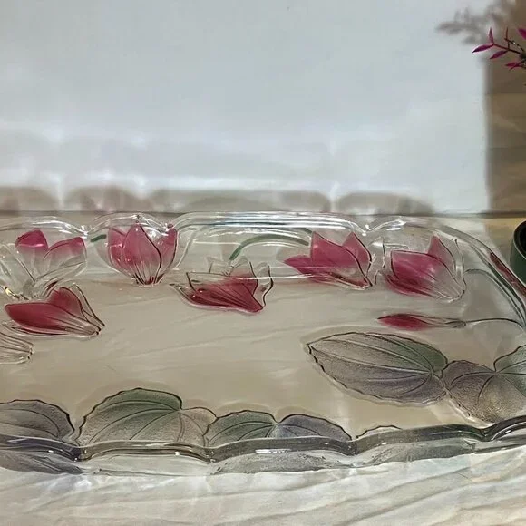 Crystal Clear Studios 1989 Cassandra Oblong Platter Vintage Hand Painted EUC - Picture 8 of 8